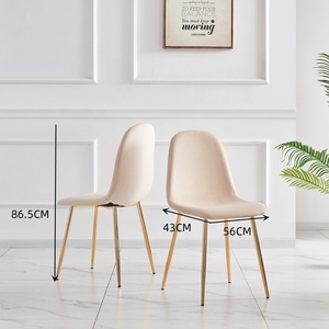 Trung quốc sản xuất bọc vải nhà bếp ghế ăn thiết kế vàng khung Ghế nhung vải đồ nội thất - Product Image 2