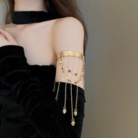 Juego de Brazaletes Anchos de Acero Inoxidable con Baño de Oro de 18K y Diseño Martillado, para Mujer, Brazalete para la Parte Superior del Brazo