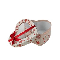 Boîte cadeau en papier d'art écologique, recyclable, portable, en gros, personnalisée, en forme de cœur, avec couvercle à fenêtre, sac de shopping, Saint-Valentin