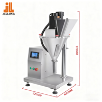 Machine de remplissage de poudre semi-automatique de 500 g, moteur servo de bureau, PLC, vis sans fin, pesage, épices, farine, pot, sachet, alimentation, dosage, sacs en plastique