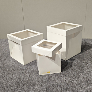 高品质12*10英寸方板蛋糕盒2毫米回收材料透明食品储存窗口 - Product Image 3