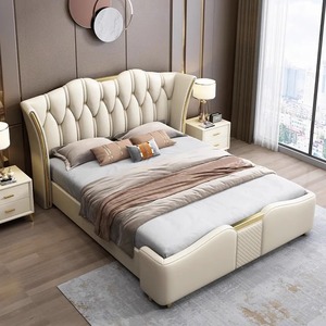 Light Luxury Leather Bed 1.8m Double Bed Modern Simple Upholstered Bed Master Bedroom Upholstered Storage Wedding Bed - Product Image 4