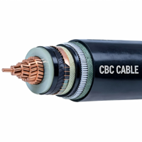 Câble électrique souterrain monophasé en cuivre XLPE PVC de moyenne tension 11kV 15kV 22kV 30kV 33kV 11 33 KV 400mm2 500mm2