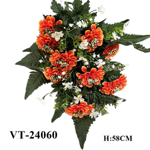 Le plus récent 46cm mixte plat/FRONTAL BOUQUET/BUNCH Bush 18 tiges soie/tissu/tissu Polyester artificiel Graduation Pâques Noël - Product Image 1