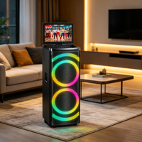 Speaker Karaoke Video Portabel Plastik Baru 2026 120w Daya Tinggi Layar HD Lampu RGB Keren Speaker Pesta untuk Penggunaan Multi-Skenario