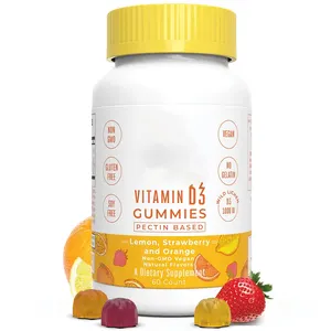 สตรอเบอร์รี่รสธรรมชาติวิตามิน D3 B12 Gummies สนับสนุนฟังก์ชั่นภูมิคุ้มกัน