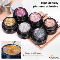 Vernis Gel UV LED Scintillant Platine 24K Effet Haute Brillance Formule Saine Non Toxique Certifié CE pour Salon et DIY Nail Art