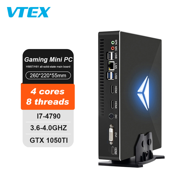 Oem Low Power Consumption Mini Pc I7 I5 E3 Gtx1050Ti 4G Independent Graphics Card Desktop Computer Nuc Fan Gaming Mini Pc