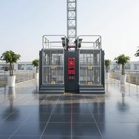 Monte-charge de chantier électrique haute efficacité, capacité 2000 kg, hauteur de levage max. 150 m, vitesse 33 m/min, commande moteur et engrenages VFD