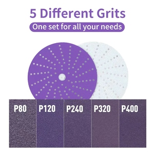 <span class=keywords><strong>6</strong></span> Zoll Lila Mehrfachloch-Keramiksandschleifpapier 80 #   120 #   240 #   320 #   400 #   50-teiliges Schleifscheiben-Set Schleifwerkzeug für Automobilspachtel - Product Image 2