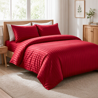 Parure de lit d'hôtel en satin rayé de haute qualité, ensemble de draps doux tissés, plusieurs couleurs disponibles, tailles personnalisées acceptées, vente en gros