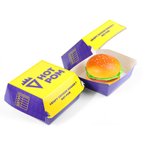 Boîte à hamburger personnalisée de qualité alimentaire JAHOO, boîte à emporter pour la restauration rapide, emballage pour frites, boîte en papier