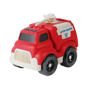 小麦秸秆建筑卡通消防车游戏套装塑料玩具卡车男孩女孩幼儿，生日礼物