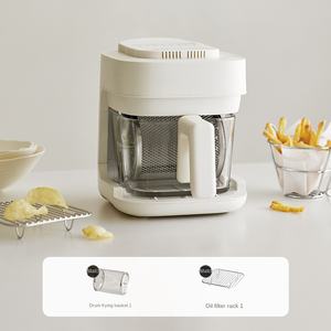 Freidora de aire Digital de cocina sin aceite de 4 litros, Hotel saludable para uso doméstico en tazón de vidrio, fuente de energía eléctrica, Material plástico - Product Image 2