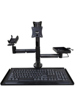 Support double écran pour comptoir, solution de montage sur poteau, support VESA, support de moniteur pour POS