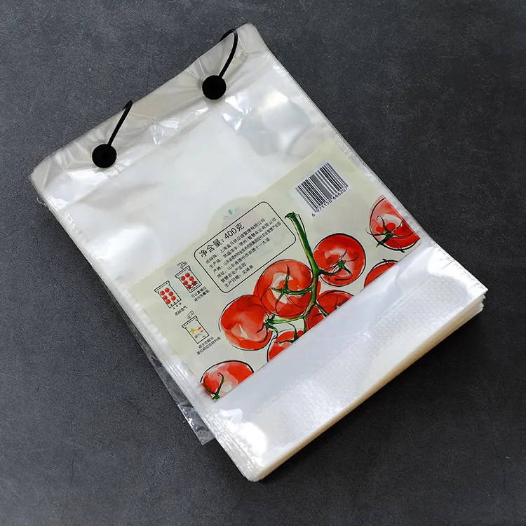 Customized Printing Grade heat seal Printed Food vegetable Micro Perforated Wicket Fruit Bag