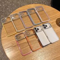 Coque de téléphone antichoc transparente avec strass et protection d'objectif pour iPhone 17 Air 16 15 14 13 Pro Max – Étui brillant