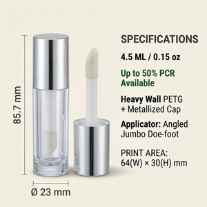 Flacons <span class=keywords><strong>de</strong></span> rouge <span class=keywords><strong>à</strong></span> lèvres vides cylindriques Jumbo Doe-foot 50% PCR écologiques et durables, mignons - Product Image 2