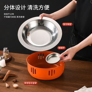 Hammer Patterned Steel Pot Round Durable Smokeless For Hot Pot Seafood Crab Fish Head Soup - Product Image 4