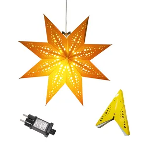 提灯クリスマス8 LEDライトストリングランプシェードペンダント紙装飾クリスマスと先のとがったハンギングスター