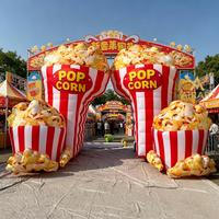 Arche gonflable publicitaire pour festival alimentaire, pop-corn et chips, idéale pour les activités extérieures en place publique et l'ouverture de restaurants