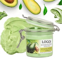 OEM Soins de la peau Nettoyage en douceur Supprimer les points noirs Contrôle de l'huile Exfoliant Visage Thé vert Avocat Anti acné Masque de boue nourrissant
