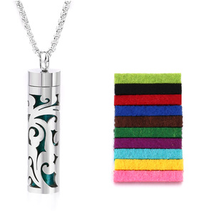 Collar de Acero Inoxidable con Cilindro Hueco para Parejas, Joyería de Regalo, Difusor de Aromaterapia, <span class=keywords><strong>Perfume</strong></span>, Aceite Esencial - Product Image 5