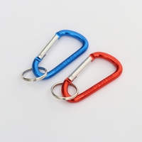 Mousqueton en aluminium OEM en forme de D à ressort avec anneau porte-clés fendu pour porte-clés, sacs et accessoires de sac à dos – Vente directe usine