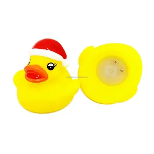 크리스마스 고무 오리 부동 오리 아기 목욕 장난감 동물 플래시 반짝이 Ducky 어린이 선물 LED 깜박이 장난감