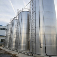 Réservoir de stockage d'eau pure en acier inoxydable, polissage miroir sanitaire, 3000L, réservoir de stockage pour l'industrie cosmétique