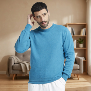 PAOLO NERO Italy-Made Men's <b>100</b>% Eco-Cashmere Knit Sweater Anti-Pilling Crew Neck Long Sleeves for Winter ODM Supply - Product Image 3