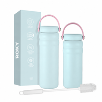 Bouteille d'eau isotherme en acier inoxydable 304 de 18 oz avec poignée de transport pour le travail en extérieur et les voyages – Vente en gros