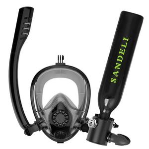 Masque de plongée portable 0,5L avec réservoir d'air, équipement de plongée <span class=keywords><strong>sous</strong></span>-marine anti-buée pour adultes et enfants - Product Image 6