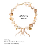 Colliers ras du cou originaux en acier inoxydable avec pendentifs conques et étoiles de mer, colliers en coquillages naturels pour femmes