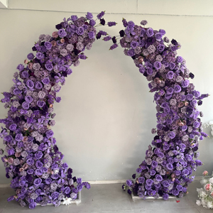 D-HOA053 Wholesale <b>purple</b> horn flower arch artificial luxury horn flower arch backdrop rose horn flower arch silk wedding <b>decor</b> - Product Image 1