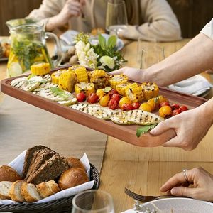 Acacia Wood Serving <b>Tray</b> Rectangular Durable Household Cheese Board <b>Snack</b> Plate Dessert <b>Tray</b> For Home Use - Product Image 2