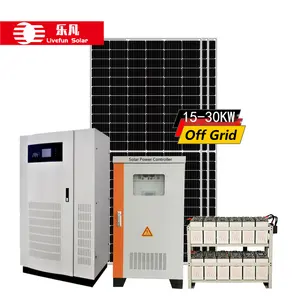 Sistem tenaga surya hybird 10KW 15kW 20kW 25kW 30kW, sistem daya energi surya hybird Off grid untuk penggunaan rumahan komersial