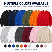 Sweat-shirt col rond unisexe en molleton épais 270 GSM 8 oz Style 18000 – Pull vierge en molleton mélangé