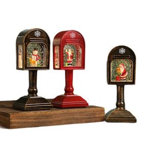 New Christmas <b>Mailbox</b> Bucket Water Filling Table Lamp LED Battery-powered Music Plastic Manual Control Christmas Decorations - Product Image 1
