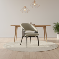 Chaises de salle à manger en cuir modernes et durables pour le bureau à domicile, style confortable avec pieds en métal, meubles pour usage domestique