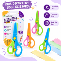 Ciseaux décoratifs pour enfants Bachang, 5 pouces, pointe arrondie sûre, coupe ondulée, ciseaux pour travaux manuels, projets artistiques scolaires, emballage blister