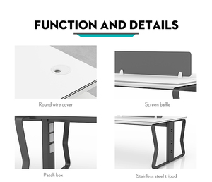 Moderni mobili da ufficio modulari 2-6 persone posti Workstation scrivania per casa ufficio materiale di legno per spazi aperti - Product Image 2