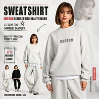 Ensemble de survêtement gris pour femme, sweat-shirt et pantalon de jogging, ensemble à capuche oversize et pantalon large, fabricant de vêtements de sport personnalisés en gros