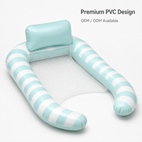 Lit de piscine gonflable pour adultes, flotteur aquatique en PVC avec appui-tête surélevé et supports latéraux, marque privée