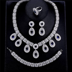 RAKOL SP311 Luxury Wedding Water Drop Zircon <b>Jewelry</b> Teardrop Necklace Earrings Bracelet Ring <b>Set</b> for Women - Product Image 1