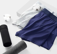 Boxers pour hommes en coton/élasthanne tricoté, taille mi-haute, avec logo personnalisé, séchage rapide, respirants et confortables, vente en gros