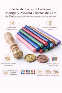 Sellos de Cera para Papel con Mango de Madera y Barras de Cera de Colores para Invitaciones, Manualidades y Marcaje - Diseño Cruzado Hecho a Mano - Product Image 6