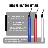 Juego de Herramientas de Desbarbado Manual NB1100, Raspador de Rebabas con Mango de Aluminio y Plástico, con Cuchillas HSS para Recortar Bordes de Metal, Madera y Plástico