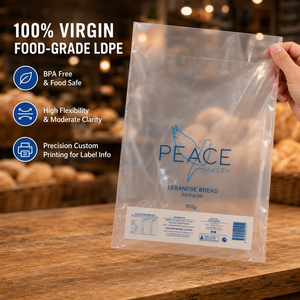 Sacs à pain en LDPE transparents personnalisés OEM avec fermeture à clip, emballage alimentaire à chargement rapide, sacs en plastique pour supermarchés et boulangeries - Product Image 4