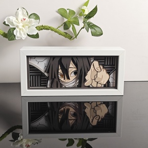Scatola Luminosa LED 3D Anime Demon Slayer Iguro Obanai, Magazzino USA, Spedizione Immediata, Decorazione con Doppio Occhio Luminoso - Product Image 3